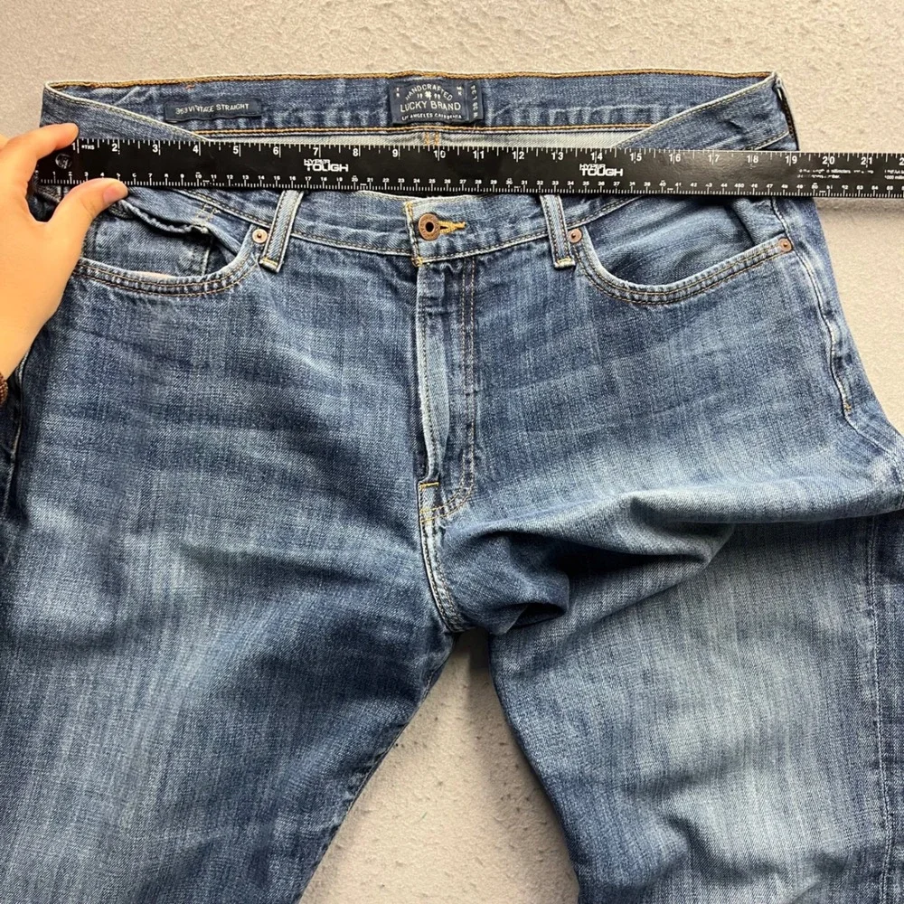Lucky Brand 363 Vintage Straight Jeans Mens 38x34 Blue Denim Pants 2379